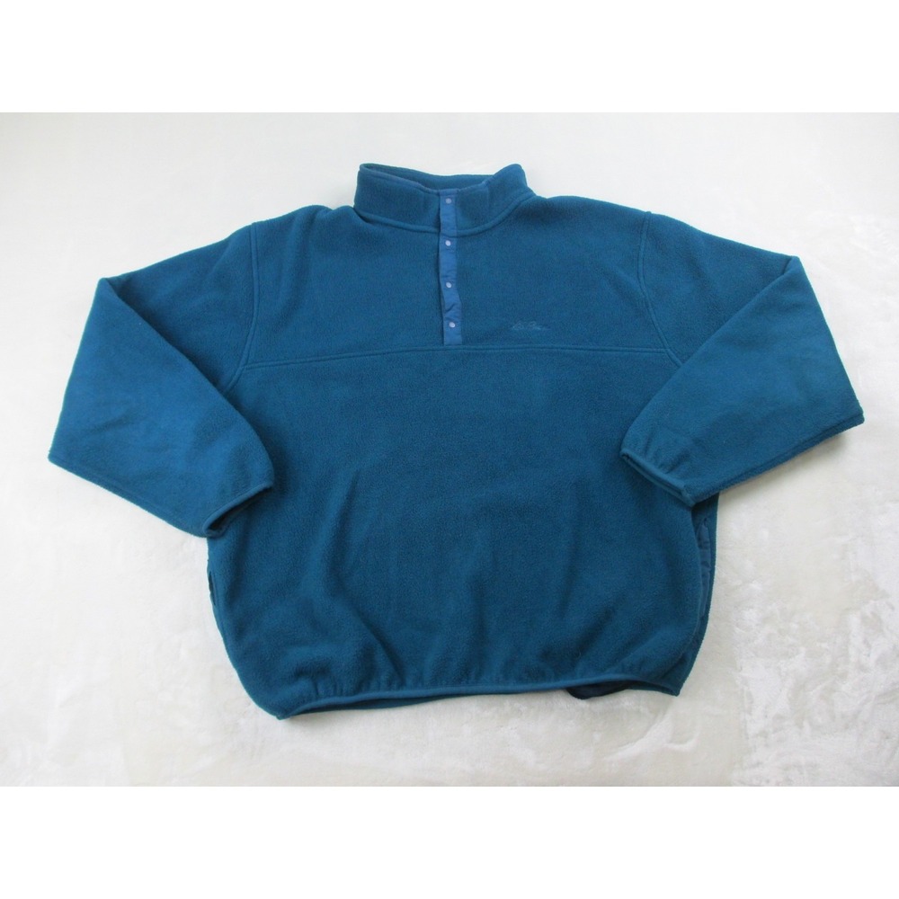 VINTAGE L.L. Bean Sweater Mens Extra Large Tall Green Pullover Fleece Outdoors*